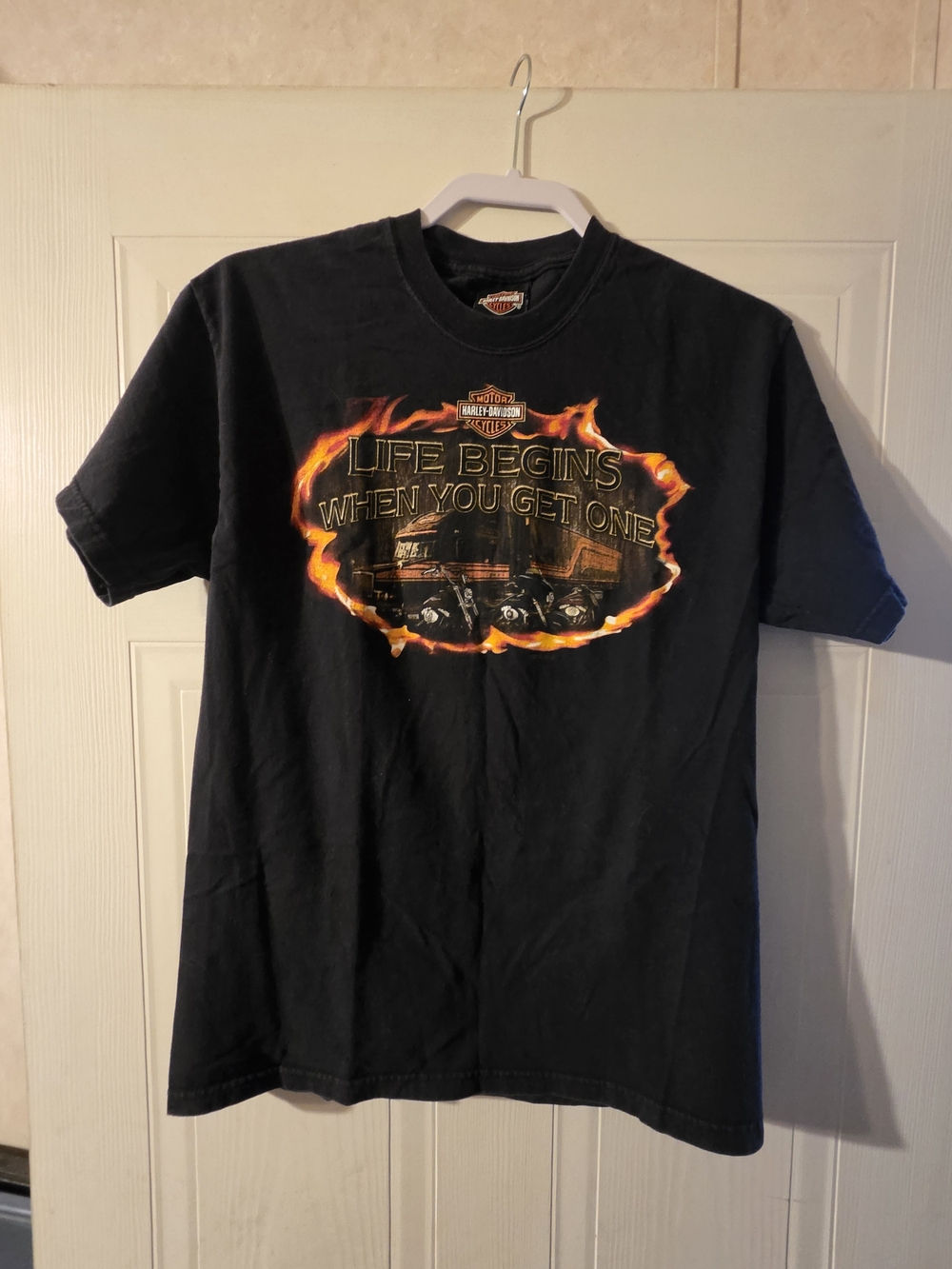 Harley-Davidson Men's Black 'Life Begins When You Get One' Graphic Tee